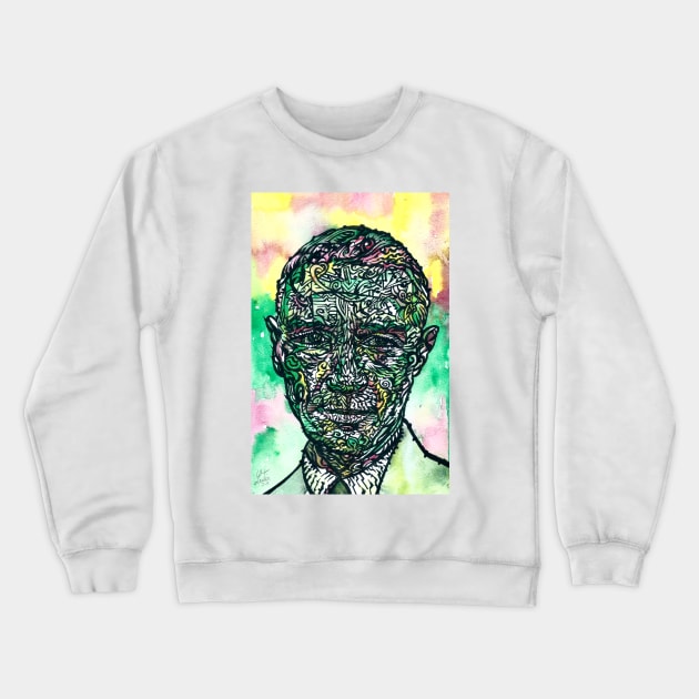 J. ROBERT OPPENHEIMER - watercolor and ink portrait Crewneck Sweatshirt by lautir